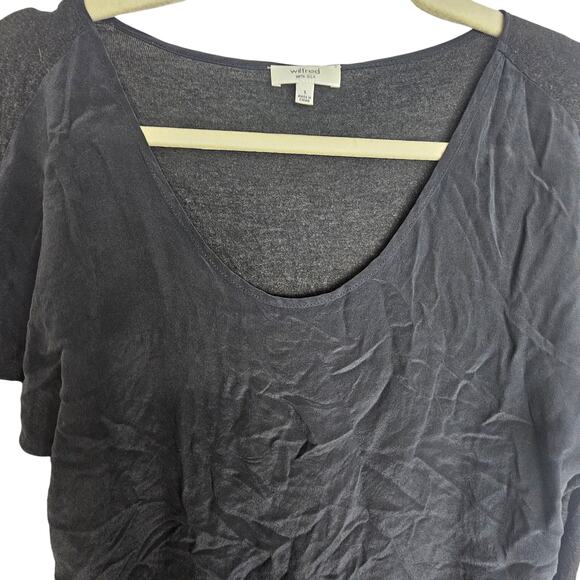 Wilfred Womens Silk Blouse Mixed Media Quiet Luxury Minimalist Size S Clean Girl - Picture 2 of 9